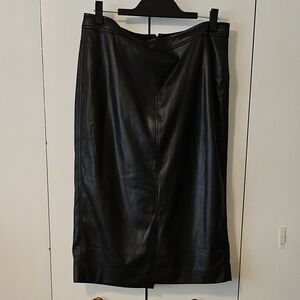 J. Crew, Faux Leather, Black Pencil Skirt, Size 12